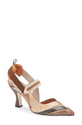 Fendi Colibri Slingback Pump in Brown at Nordstrom, Size 11.5Us