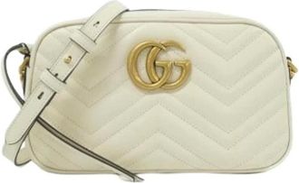 Gucci Pre-owned Cross Body Bags, female, White, Size: ONE SIZE Pre-owned Vintage Shoulder Bag