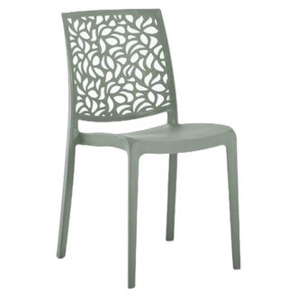 Siediti Fuori e Dentro Conjunto de 6 sillas de resina para interior o exterior verde salvia