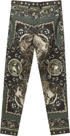 Dolce & Gabbana Womens Green Cotton Casual Pants