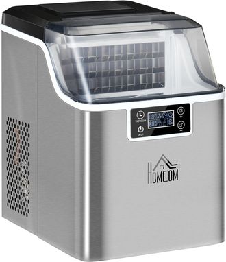 HOMCOM Ice Cube Maker Machine 20kg - Silver | TJ Hughes