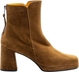 Mara Bini Tronchetto in camoscio - Dames - Laarzen met Hak - Bruin - 40 EU - Su&egrave;de - Schoenen