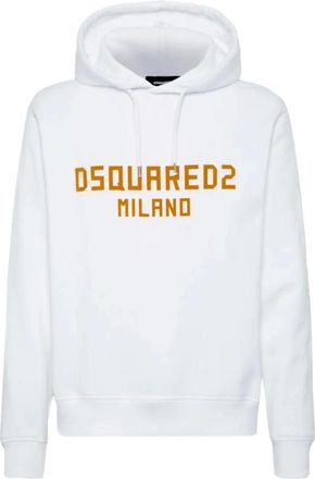 Dsquared2 Mens Dsquared2 Milano Logo Cool Fit White Hoodie - Size: 44