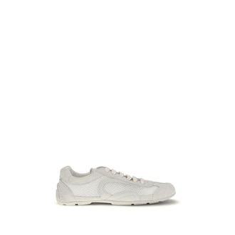 Prada White Fabric Low Top Womens Sneakers
