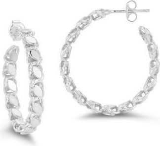 Chloe and Madison Large Textured Hoop Earrings in Silver at Nordstrom Rack