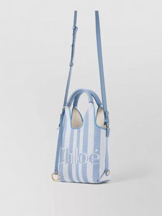 Chlo&eacute; mini striped tote bag jacquard strap