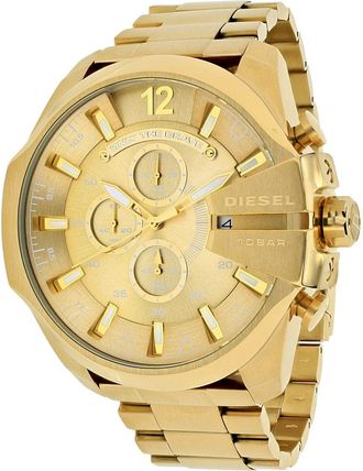 Diesel Mens Mega Chief Gold tone Dial Watch
