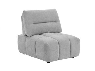 Vente-Unique Sill&oacute;n reclinable en tela texturizada gris claro con respaldo ajustable APOLIU