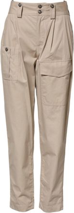 Dolce & Gabbana Womens Beige Cotton High Waisted Pants