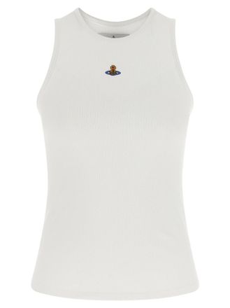 Vivienne Westwood White Logo Round Neck Top