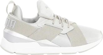 Puma Muse Satin II Basket - Dames - Fitnessschoenen - Grijs - 36 EU - Satijn - Fitness
