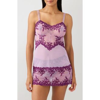 Wacoal Embrace Lace Chemise in Lavender Sage/Dark Purple at Nordstrom, Size Xx-Large