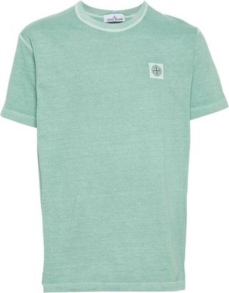 Stone Island Compass-motif mélange T-shirt - men - Cotton - M - Green