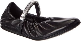 Jimmy Choo London Jade Leather Ballerina Flat