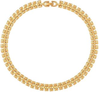 Susan Caplan Vintage 1980s articulated choker - women - 22kt Gold Plated Brass - One Size