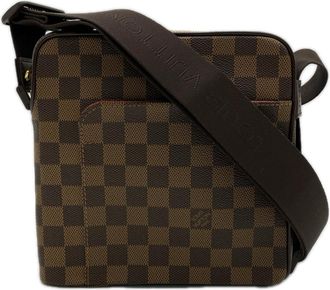 Louis Vuitton Damier Beige Brown Coated Canvas Leather Shoulder Bag (Pre-Owned)