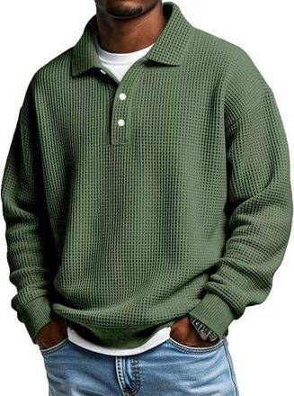Generic Simple Corduroy Corn Plaid Lapel Button Casual Long Sleeved, Mens Corduroy Shirt Long Sleeve Button (Army Green,5XL)