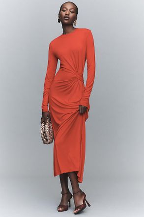 Derek Lam Jersey Knit Long-Sleeve Midi Dress