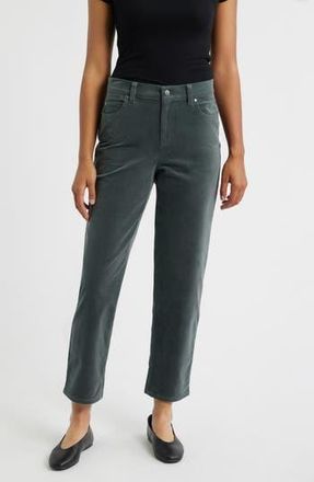 Eileen Fisher Stretch Organic Cotton Straight Corduroy Pants in Everglade at Nordstrom Rack, Size X-Large