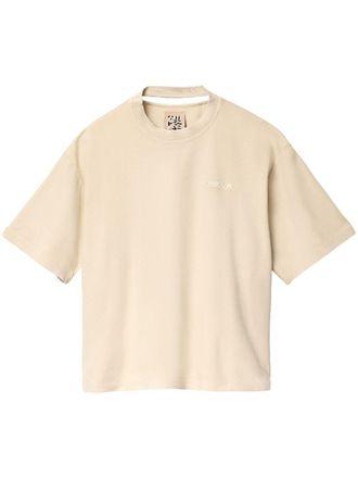 Camperlab logo-embroidered cotton T-shirt - Neutrals