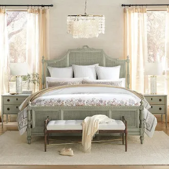 Frontgate Beauvier/Etienne Bedroom Set in French Patina - Queen, Bed, Two Nightstands and Six-Drawer Dresser - Frontgate
