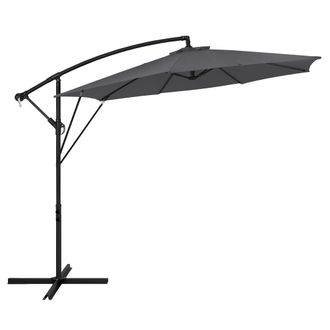 ML Design Ml-design Sombrilla De Jard&iacute;n &Oslash; 300 Cm De Aluminio Antracita Parasol Voladiza De Terraza, Giratoria 360&deg;, Inclinable Y Con Manivela Protecci&oacute;n Solar U