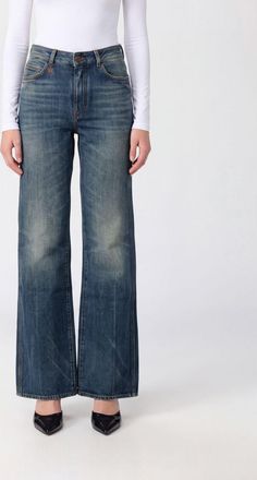 Amiri High-Waisted Wide Leg Cotton Denim Jeans with Five-Pocket Design