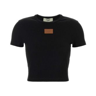 Fendi Roma Knit Top - female - Fendi - T-Shirts - Black - M - Tops