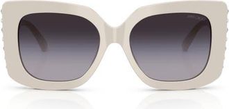 Jimmy Choo London 54mm Gradient Butterfly Sunglasses in Milk /Gradient Grey at Nordstrom