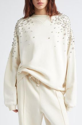 Golden Goose Journey Embellished Oversize Sweatshirt in Heritage White at Nordstrom, Size X-Small