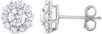Grown Brilliance 14K White Gold 1 CTTW LAB GROWN Diamond Round Halo Stud Earring (G-H, SI1-SI2)