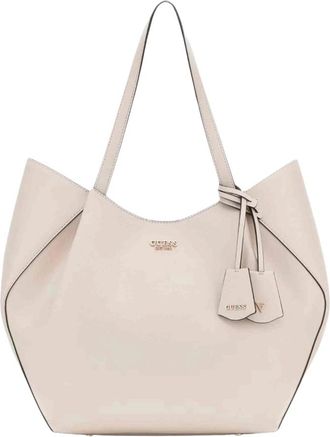 Guess Amorette Tote - Dames - Shoppers - Beige - ONE Size - Leer - Tassen
