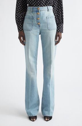 Valentino High Waist Denim Straight Leg Jeans at Nordstrom, Size 27
