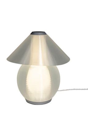 Jonathan Y Designs Opal 13 Modern Contemporary Plant-Based PLA 3D Printed Dimmable LED Table Lamp in Light Smoke/gray at Nordstrom