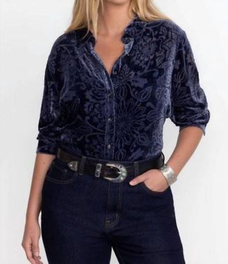 Johnny Was Alixa Button Down Shirt - Plus In Sapphire Blue