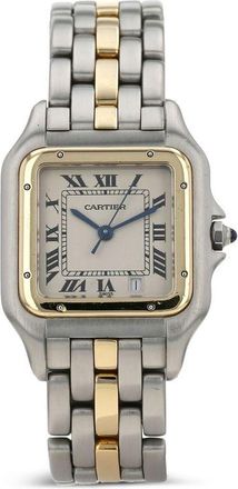 Cartier 1990 18kt geelgouden en roestvrij stalen Panthère 27mm horloge - Wit