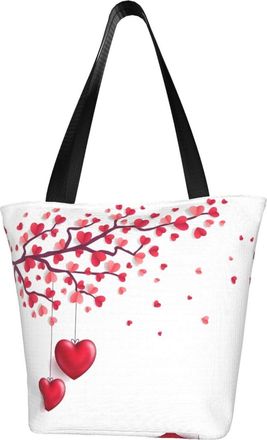 AOOEDM Tote Bag Happy Saint Valentines Day Shopping Bags Small Reusable Market Bag Beach Tote Bags Travel Totes