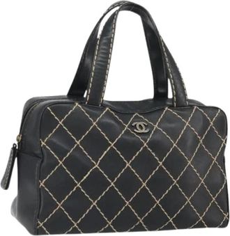 Chanel Pre-owned Vintage Handtas - Dames - Vintage Handtas - Zwart - ONE Size - Leer - Vintage