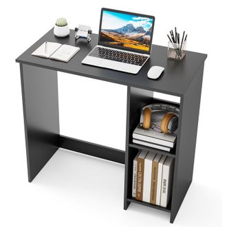 Costway Costway Scrivania In Legno Per Ambienti Piccoli 80x40x74 Cm (nero)