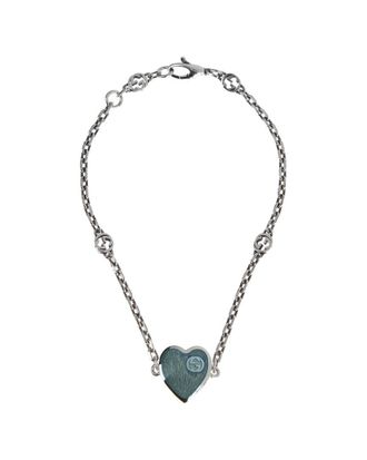 Gucci Silver Heart Charm Bracelet