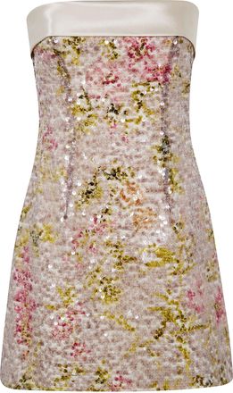 Alberta Ferretti Printed Sequins Mini Dress
