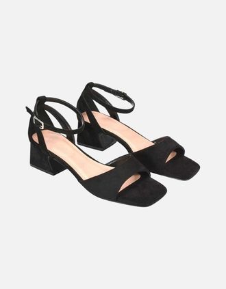 XY London Womens XY London Womens/Ladies Hayley Cut Out Low Block Heel Sandals - Black - Size: 6