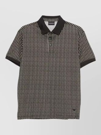 Emporio Armani geometric print short-sleeve polo shirt