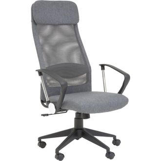 Premier Housewares Brent Grey Mesh And Fabric Home Office Chair