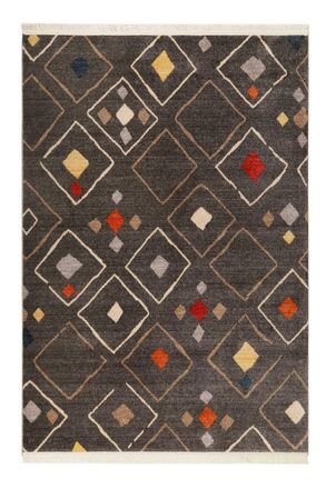 Wecon Home Alfombra tejida &eacute;tnica elegante multicolore y negro con flecos 160X225