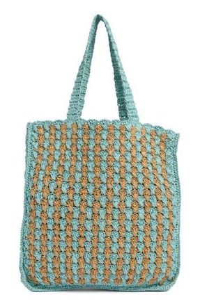 Collection XIIX Two-Tone Crochet Tote Bag in Blue Multi at Nordstrom Rack