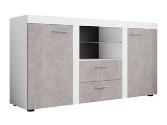 Mirjan24 C&oacute;moda Tucson 104, Blanco + Hormig&oacute;n, Con Cajones Y Puertas, N&uacute;mero De Cajones: 0, 82x157x40cm