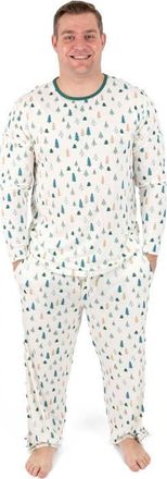 Leveret Mens Viscose Matching Family Holiday Pajamas, Reindeer & Polar Bear Prints in Pine Tree at Nordstrom, Size Xx-Large