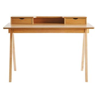 Miliboo Escritorio Con Almacenaje De Madera Clara 120 Cm Pulito