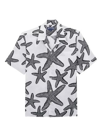 Vilebrequin linen bowling shirt - White